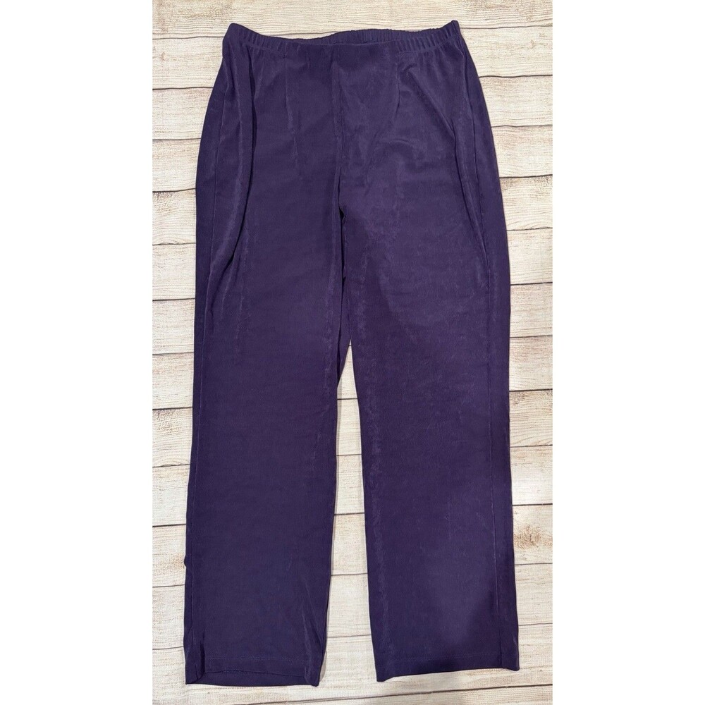 Chicos Travelers EasyWear Pull On Slinky Dress Pants Size 2 Large